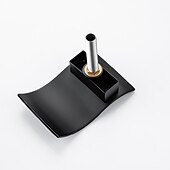 economico Multiforo-rubinetto del lavandino del bagno con due maniglie a manopola in cristallo cascata nero opaco/cromo montato sul ponte rubinetti del bagno a 3 fori diffusi per vasca o lavabo