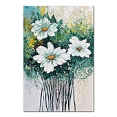 お買い得  花/植物画-ミンチュラ 手作り 厚いテクスチャー 花 油絵 キャンバス 壁アート 装飾 モダン 抽象画 ホームデコレーション ロールフレームレス 未延伸絵画
