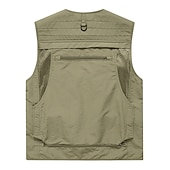 billiga Herrars fiskeväst-Herr Väst Gilet Fiskeväst Vandringsväst Ärmlös väst Gilet Jacka Utomhus Gata Helgdag Dagliga kläder Streetwear Elegant och modernt Sommar Vår Ficka Polyester Andningsfunktion Snabb tork Ren färg