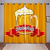 olcso Függönyök és drapériák-2 paneles szett sötétítő függöny oktoberfest design hőszigetelt függöny hálószobába nappali modern átvezetéses ablakfüggöny függönyfüggöny