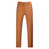 levne Štíhlý-Pánské Oblekové Kalhoty Kalhoty chinos Kapsy Bez vzoru Prodyšné Venkovní Svatební Obchod Ležérní Retro Klasické kurkuma Černá Elastické