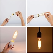 abordables Ampoules incandescentes-T10 vintage edison ampoule 40 watts dimmable antique tubulaire ancienne ampoule à incandescence blanc chaud e26/e27 base lampe en verre ambré pour luminaires décoratifs ac220v ac110v