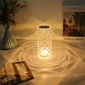 cheap Decorative Lights-Crystal Light Lamp Color Changing Lamps Table Lamp with Touch Control Diamond LED Night Light Rechargeable Rose Romantic Date Lighting Decor for Festival, Home, Restaurant, Bar