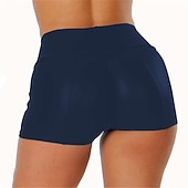 abordables Short chaud-Femme Normal Short Mode Collants Court Taille médiale Couleur unie Confort Haute élasticité Casual Fin de semaine Rouge bordeaux Noir bleu marine Vert foncé Mince