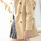 voordelige Bovenkleding-Kinderen Uniseks Trenchcoat Jas Lange mouw Zwart Khaki Effen Zak Herfst Winter Actief Formeel 2-12 jaar