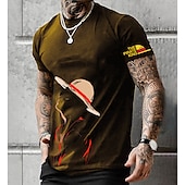 voordelige Cartoon- en filmkarakterafbeelding-One Piece Aap D. Luffy T-Shirt Anime Cartoon Anime 3D Klassiek Street Style Voor Voor Stel Voor heren Dames Volwassenen 3D afdrukken