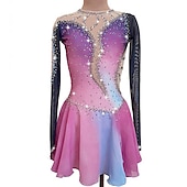 Robe de Patinage Artistique Femme Fille Patinage Robes Rose Dos ouvert Spandex Haute élasticité Entraînement Compétition Tenue de Patinage Fait à la main Cristal / Stras manche longue Patinage sur abordables Robes de Patinage Artistique-Robe de Patinage Artistique Femme Fille Patinage Robes Rose Dos ouvert Spandex Haute élasticité Entraînement Compétition Tenue de Patinage Fait à la main Cristal / Stras manche longue Patinage sur