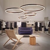 Χαμηλού Κόστους Πολυέλαιοι-4φωτα led 110w κυκλικός πολυέλαιος led μοντέρνα κρεμαστά φώτα χρυσό καφέ για σαλόνι μπαρ δωμάτιο γραφείο 4 στρώσεις dimmable με τηλεχειριστήριο ρυθμιζόμενο μόνο με τηλεχειριστήριο