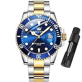 economico Orologi al quarzo-OLEVS Orologi Al Quarzo da Uomo Top Brand Lusso Business Impermeabile Luminosa Grande Cassa Orologi da Polso Sportivi in Acciaio Inossidabile