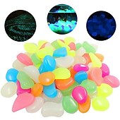 cheap Statues-1pack Glow in the Dark Garden Pebbles For Sidewalk Garden Terrace Lawn Garden Patio Fish Tank Aquarium Decoration Glow Stone