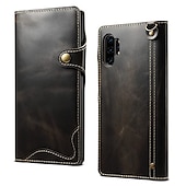 economico Cover Samsung-Custodia per telefono per Samsung Galaxy S24 S23 S22 S21 S20 Plus Ultra Note 20 Ultra Custodia a tutto corpo Porta schede in pelle colorata solida Vera pelle