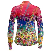 abordables Maillots de mujer-Mujer Maillot de Ciclismo Flores Botánica Manga Larga Bicicleta Camiseta con 3 bolsillos traseros MTB Bicicleta Montaña Ciclismo Carretera Secado rápido Bandas Reflectantes Bolsillo trasero Dispersor
