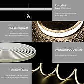 cheap Neon LED Lights-2M-30M COB LED Strip Light Plug in Flexible 220V Waterproof IP67 High Voltage Led Strip Multiple Colors 240LEDs/M Waterproof Led Light Strips for Bedroom Living Room Kitchen Furniture