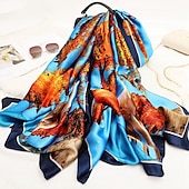economico Sciarpe-sciarpa di seta delle donne di inverno della stampa di modo della signora della spiaggia dello scialle sciarpe caldo liscio foulard hijab femminile