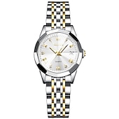 levne Quartz hodinky-OLEVS Dámské Křemenný Diamant kreativita Minimalistický Wristwatch Svítící Kalendář datum VODĚODOLNÝ Nerez Hodinky