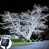 ieftine Lumini cu coarde solare-lumini cu led solare în aer liber 10/20/30/50/100m lumini șiruri de Crăciun rezistente la apă iluminare festivă lumini pentru copac în aer liber petrecere de nuntă pom de Crăciun grădină în aer liber