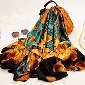 economico Sciarpe-sciarpa di seta delle donne di inverno della stampa di modo della signora della spiaggia dello scialle sciarpe caldo liscio foulard hijab femminile