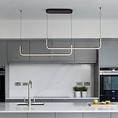 billige Øylys-90/120 cm led pendel enkelt design moderne nordisk svart gull lysekrone aluminium stilig øy lys malt finish kunstnerisk 110-120v 220-240v