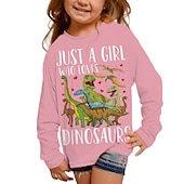 Girls' 3D Animal Dinosaur Letter T shirt Long Sleeve 3D Print Fall Winter Active Fashion Daily Kids 3-12 Years Outdoor Daily Regular Fit cheap Girl's 3D Animals-Girls' 3D Animal Dinosaur Letter T shirt Long Sleeve 3D Print Fall Winter Active Fashion Daily Kids 3-12 Years Outdoor Daily Regular Fit