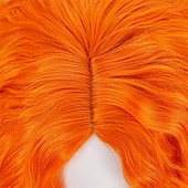 economico Parrucche dei personaggi dei film-parrucche arancioni corte e ricce disordinate da cappellaio matto, unisex, resistenti al calore, per cosplay, feste di carnevale, parrucche di Holloween
