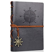 cheap Notebooks &amp; Planners-Travel Journal Notebooks Vintage PU Leather Note Book Quality Paper No Lines Thick and Smooth to Write in A6 Refillable Notebook 7 by 5 Inches 80 Sheets, Back to School Gift