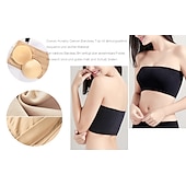 baratos Sutiãs-sutiã bandeau sem costura plus size sem alças sutiã tubo superior elástico com almofadas removíveis para roupas femininas para casa