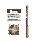 cheap Drill Bit Set-Cross Hexagon Tile Glass Cement Metal Ceramic Wood Plastic Hole Saw Triangle Alloy Drill Bit Size  6mm 8mm 10mm 12mm