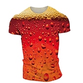 economico Magliette 3D-Per uomo Unisex Pop art Bolla Birra maglietta Magliette Manica corta maglietta Stampa 3D Rotonda Camicia Streetwear Essenziale Giornaliero Fine settimana Giallo Rosso Viola Primavera estate Autunno