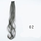 cheap Clip in Extensions-color wig Straight Synthetic Hair 24 inch Hair Extension Clip In / On 1pc / pack Soft Women&#039;s Girls&#039;