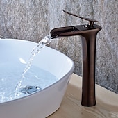 cheap Classical-Bathroom Sink Faucet,Brass Waterfall Centerset Single Handle One Hole Bath Taps