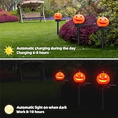 billige Halloween utendørs-utendørs solcelledrevne gresskarlys halloween dekorativ sti lys for hage hage plen landskap ferie lys 1/2 stk