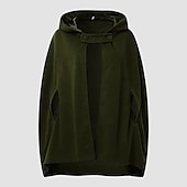abordables Abrigos de Invierno-Mujer Abrigo Capa / Capas Chaqueta con capucha Fiesta Navidad Ocasión especial Otoño Invierno Abrigo Ajuste regular Resistente al Viento Mantiene abrigado Adorable Artístico / Retro Elegante Chaquetas