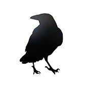 cheap Halloween Outdoor Decor-Halloween Acrylic Black Crow Scuplture Ornament Creative Photo Frame Raven Bird Statue Figurine Wall Display Decoration