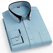 preiswerte Button-Down-Hemden für Herren-Herren Oberhemd Hemd Bügelfreies Hemd Solide / einfarbig Hochzeit Wein Schwarz Weiß Rosa Langarm Umlegekragen Ganzjährig Bekleidung