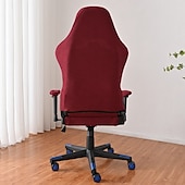 abordables Funda para silla de oficina-Funda para silla de oficina dividida, funda para silla de juego, color burdeos, elástica, lavable, funda para silla de ordenador, para sillón, silla giratoria, silla de juego, silla de jefe de