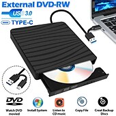 Недорогие Аудио и видео аксессуары-тонкий внешний привод CD DVD RW USB 3.0 Burner Burner Player Card Reader для ноутбука