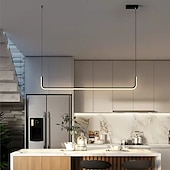 billige Øylys-90/120 cm led pendel enkelt design moderne nordisk svart gull lysekrone aluminium stilig øy lys malt finish kunstnerisk 110-120v 220-240v