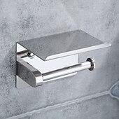 お買い得  トイレットペーパーホルダー-多機能トイレット ペーパー ラック 304 ステンレス鋼ロール ペーパー タオル ラック大/小ミラー明るい明るい色