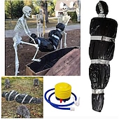 preiswerte Halloween Außen Dekor-Halloween-Dekorationen Requisiten für tote Opfer, gruselige gefälschte Leiche mit Pumpe, 152 cm hängende gruselige gefälschte Leiche in Tasche, Todesopfer, Halloween-Requisiten für den Außenbereich,