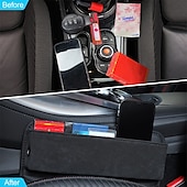 cheap Car Organizers-Car Seat Gap Filler Organizer, Leather Storage for Front Seat Side, Car Seat Catcher Universal for Most Cars, SUVs, Vehicle, Car Interior Accessories Pocket Organizer