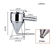 economico Attrezzatura da bar-imbuto a pistone in acciaio inox con supporto imbuto dosatore panna per cupcake al cioccolato strumento palline di polpo utensili da cucina