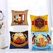 levne Sváteční povlak na polštář-oktoberfest pivo oboustranný povlak na polštář 4ks německý bavorský měkký dekorativní čtvercový povlak povlak na polštář povlak na polštář povlak na polštář na pohovku ložnice vynikající kvalita lze