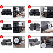 economico Poltrone reclinabili e poltrone wingback-copridivano reclinabile per divano a due posti con copriconsolle centrale, copridivano reclinabile per divano a due posti in velluto bordeaux elasticizzato, copridivano reclinabile per divano a due