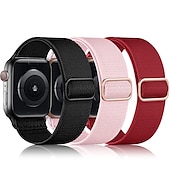 お買い得  Apple Watch Bands-3パック Solo Loop と互換性があります Apple Watch ウォッチバンド 38mm 40mm 41mm 42mm 44mm 45mm 49mm 弾性ある メタルクラスプ 伸縮性 ナイロン 交換用時計バンド のために iwatch Ultra 2 Series 9 8 7 SE 6 5 4 3 2 1