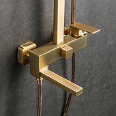 economico Rubinetti doccia-rubinetto della doccia, sistema doccia doccia a pioggia sistema di soffione body jet massaggio set doccia inclusa soffione doccia sonoro doccia a pioggia antico stile vintage nichel spazzolato