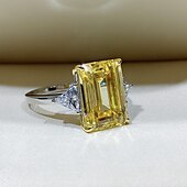cheap Rings-Ring Wedding Geometrical White Yellow Rosy Pink Copper Rhinestone Stylish Simple Luxury 1pc / Women&#039;s / One Earring