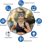 お買い得  イヤホン-スリープヘッドフォン、Bluetoothヘッドバンドヘッドフォン HDスピーカーとマイク付き、横向き寝る人のために最適、通話、ジョギング、ヨガ、ワークアウトギフトアイデア - ユニセックス