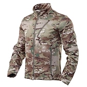 preiswerte Fleece &amp; 3 in 1 Jacken-Herren Militärische taktische Jacke Wanderfleecejacke Winter Draussen Thermowarm Fleece-Futter Wasserdicht Winddicht Oberbekleidung Windjacke Trenchcoat Weiß Tarnung