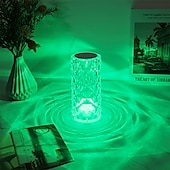 cheap Decorative Lights-Crystal Light Lamp Color Changing Lamps Table Lamp with Touch Control Diamond LED Night Light Rechargeable Rose Romantic Date Lighting Decor for Festival, Home, Restaurant, Bar