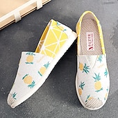 halpa Naisten mokkasiinit ja loaferit-naisten vapaa-ajan kanvas-slip-on kengät – söpö kissaprintti, kevyet litteät loaferit päivittäiseen käyttöön ja matkoille